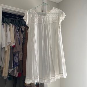 White L hem & thread dress